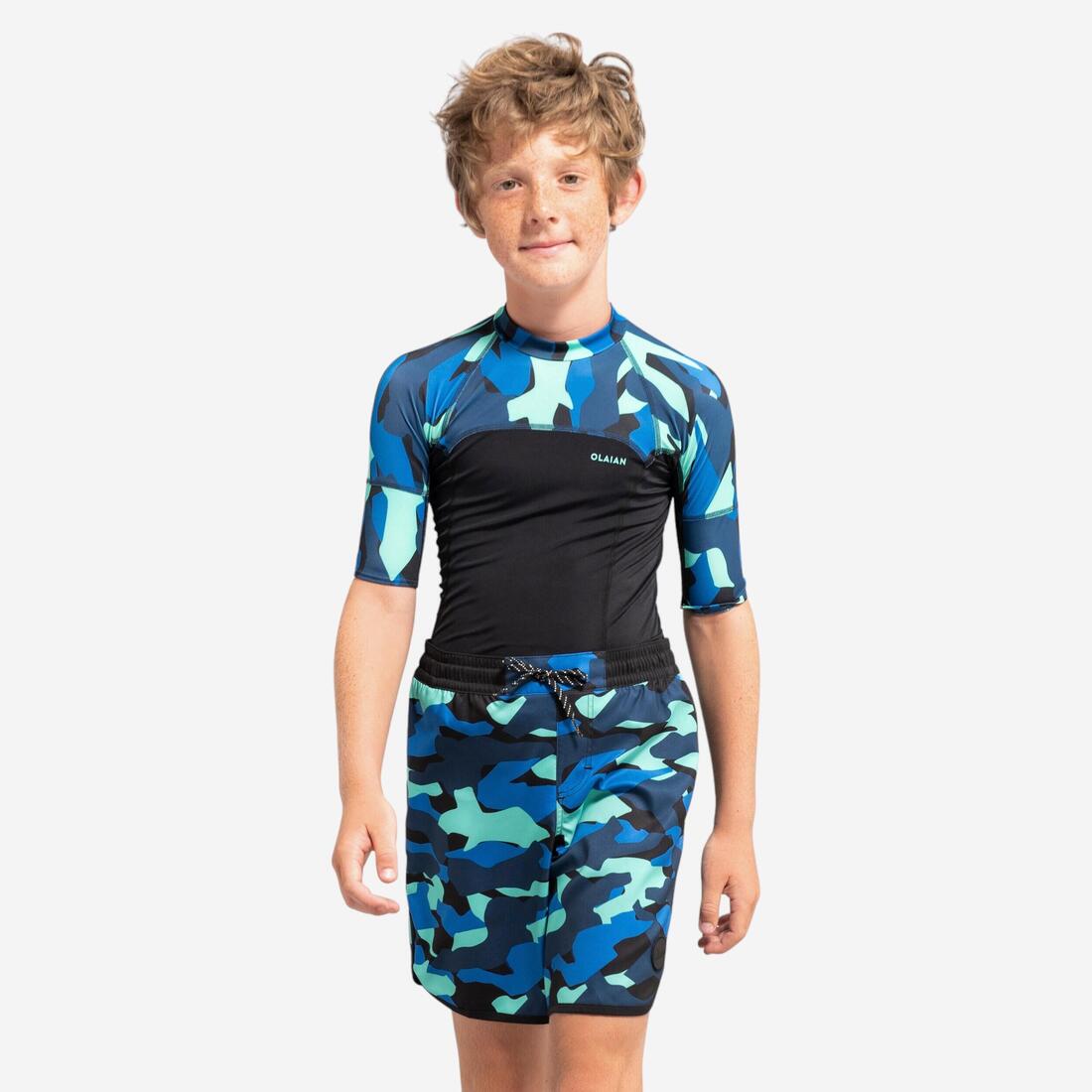 Tee shirt anti uv manches courtes garçon - 500 camo