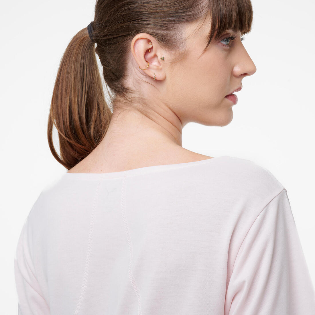 T-shirt ample de fitness femme, rose pâle