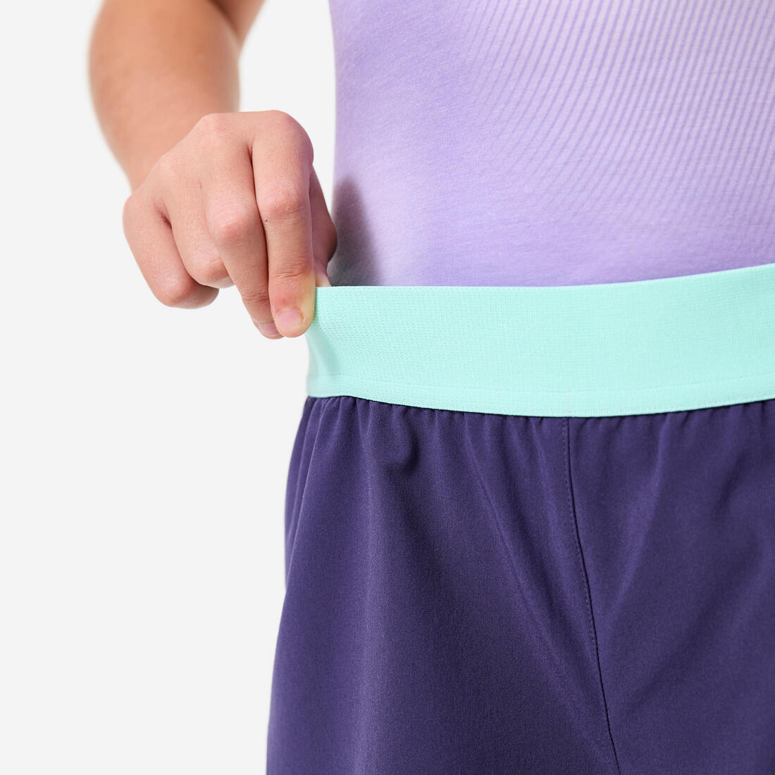 Short 2 en 1 multisport respirant fille, imprimé