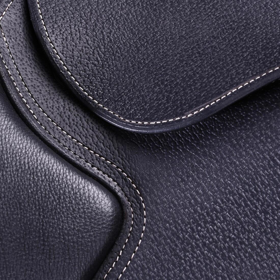 Selle équitation cuir polyvalente 17,5" Cheval - Paddock noire