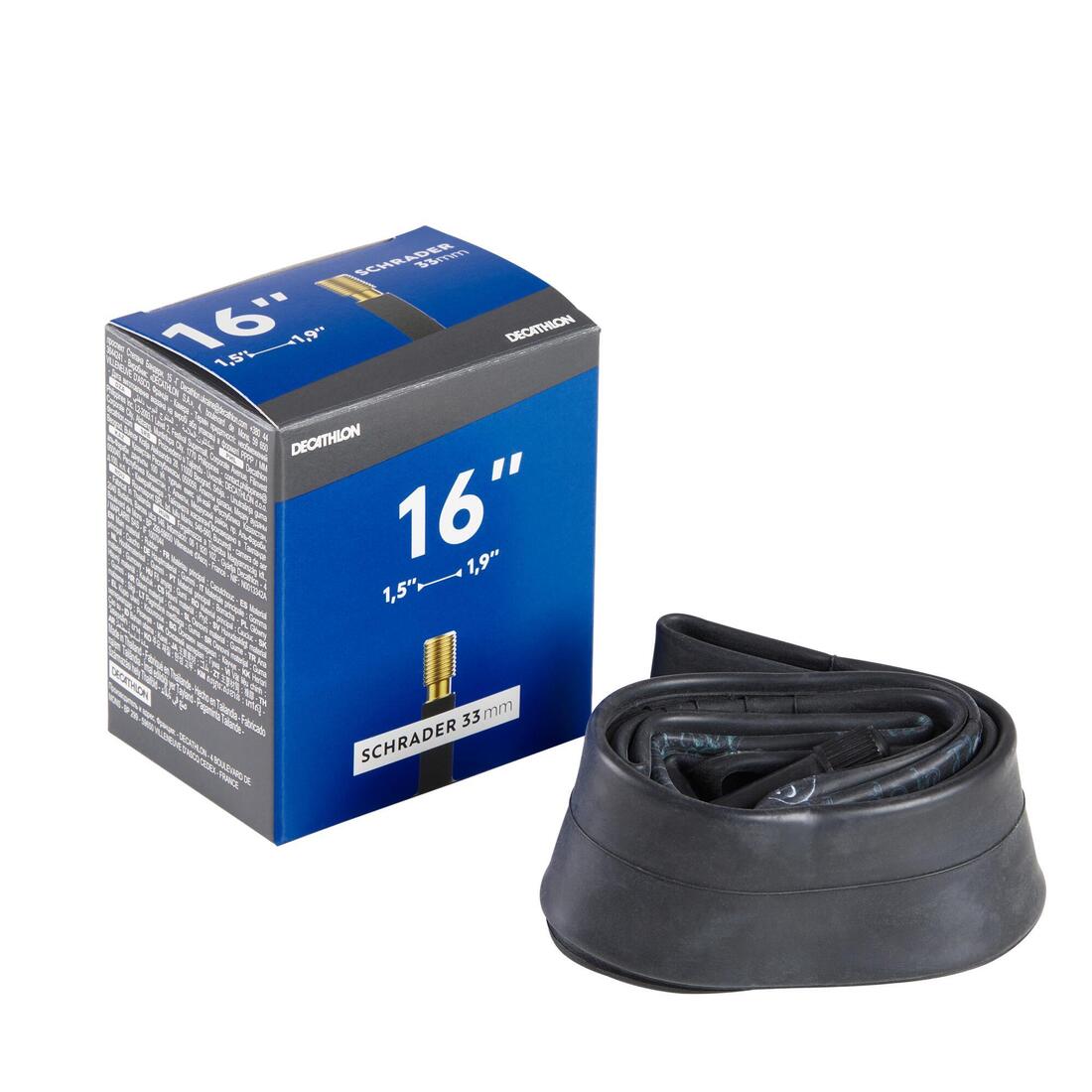 Chambre a air 16" section 1,50 a 1,90 valve schrader