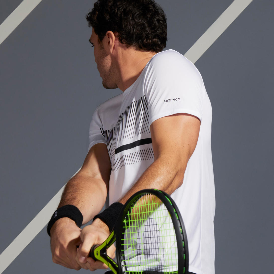 T-Shirt de tennis manches courtes homme - Essential blanc