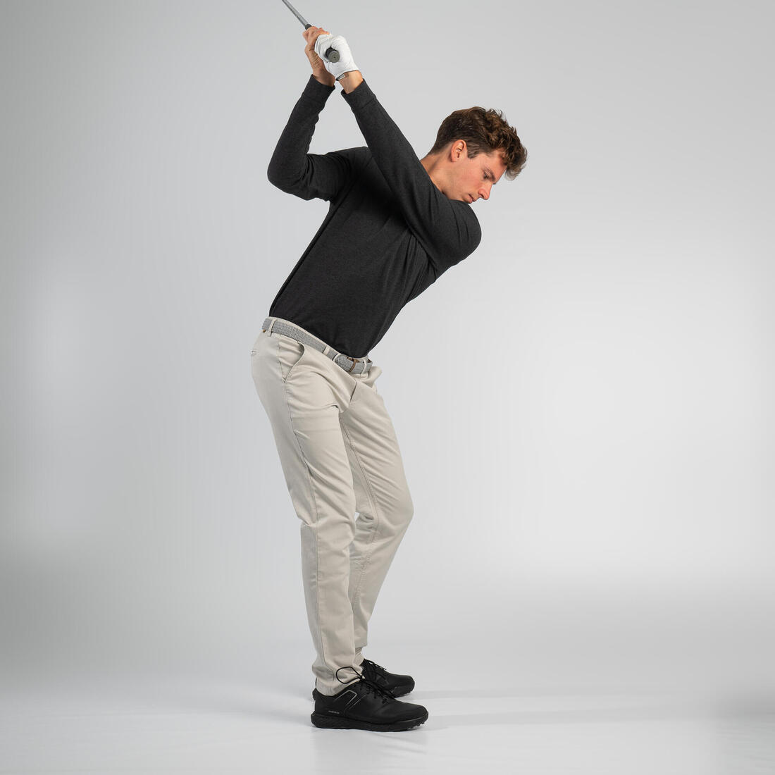 Polo golf manches longues Homme -  MW500 bleu marine