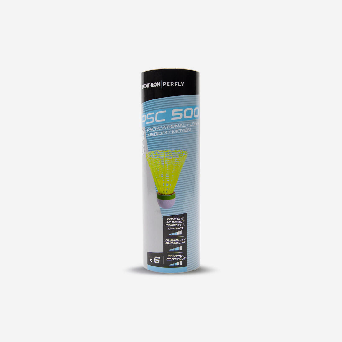 Lot De 6 Volants De Badminton En Plastique PSC 500 Medium