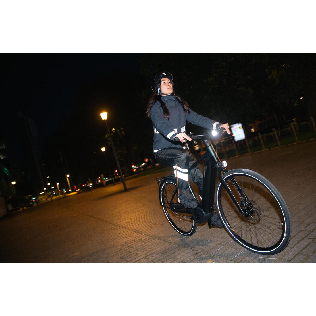 VESTE PLUIE VELO VILLE VISIBILITE NUIT 540 FEMME BLEU MARINE