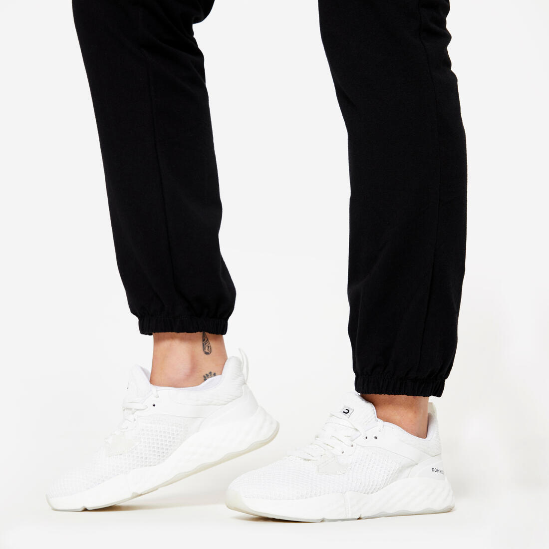 Pantalon de jogging droit chaud et doux femme, noir