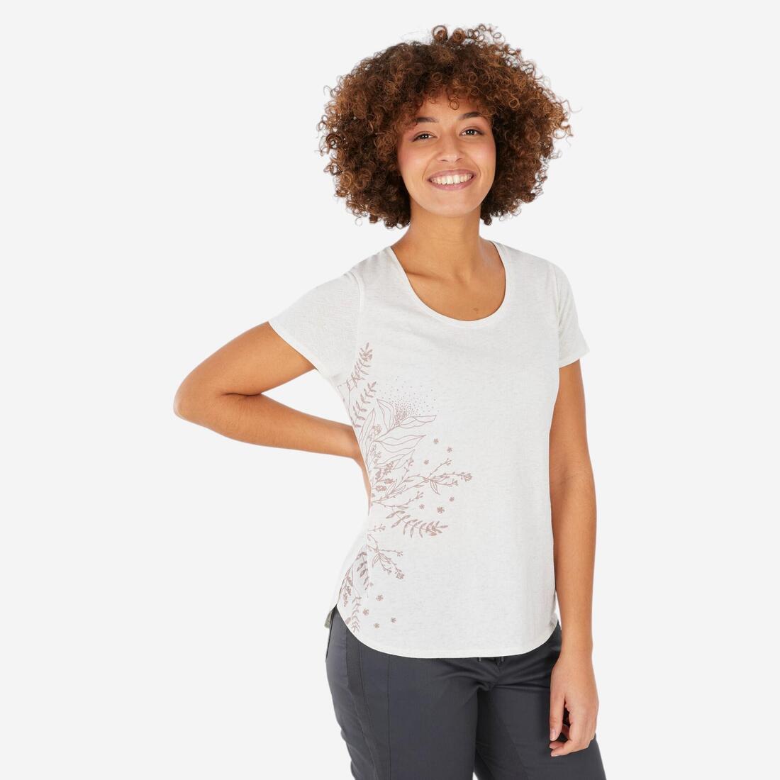 T-shirt de randonnée - NH500 - Femme – blanc