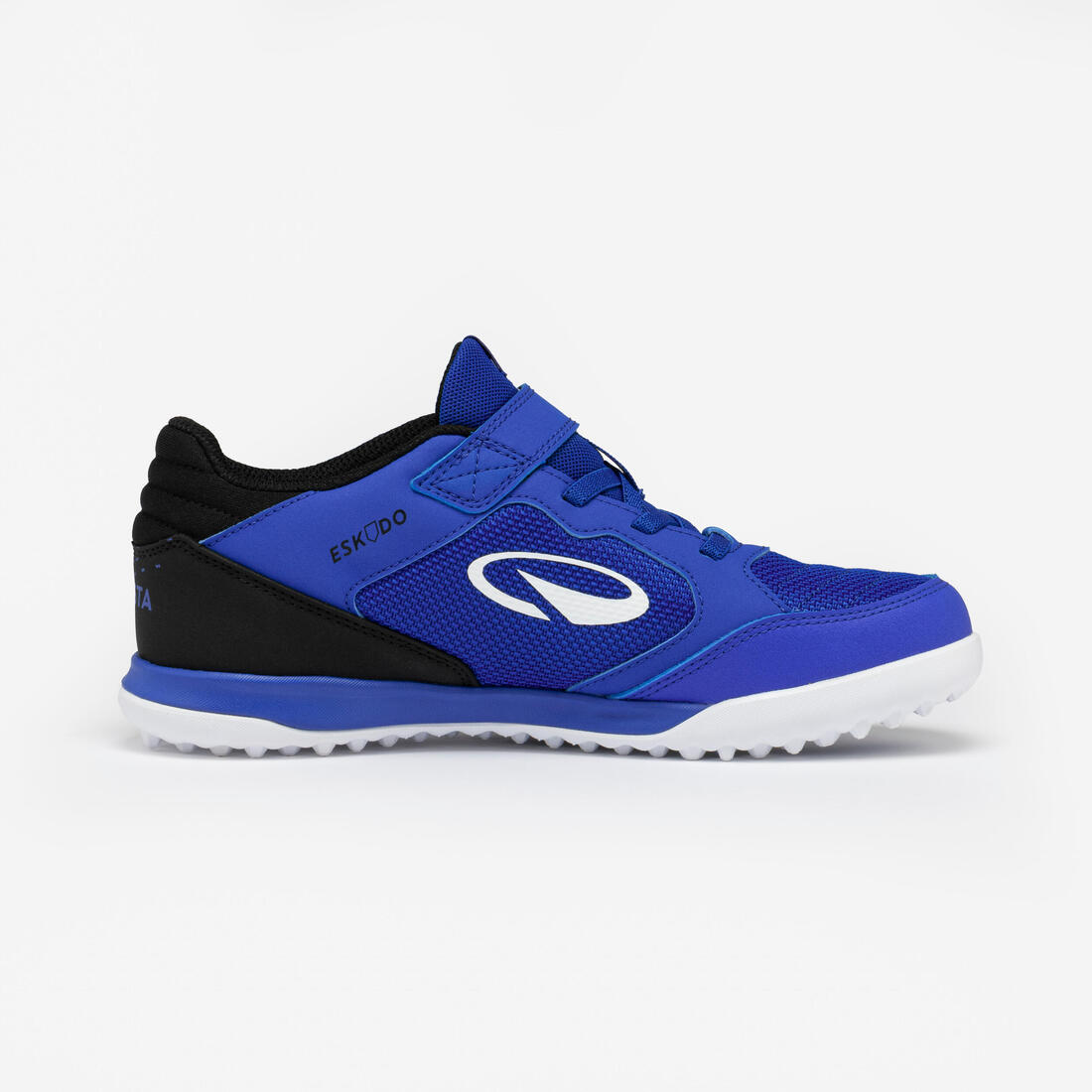 Chaussures de football sans lacet enfant, Eskudo Club Turf Easy bleu et