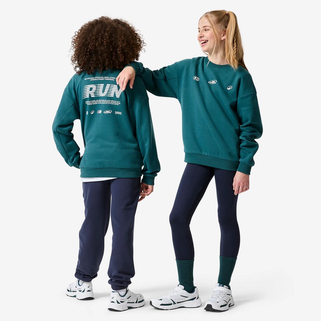 Sweat col rond imprimé en molleton chaud enfant