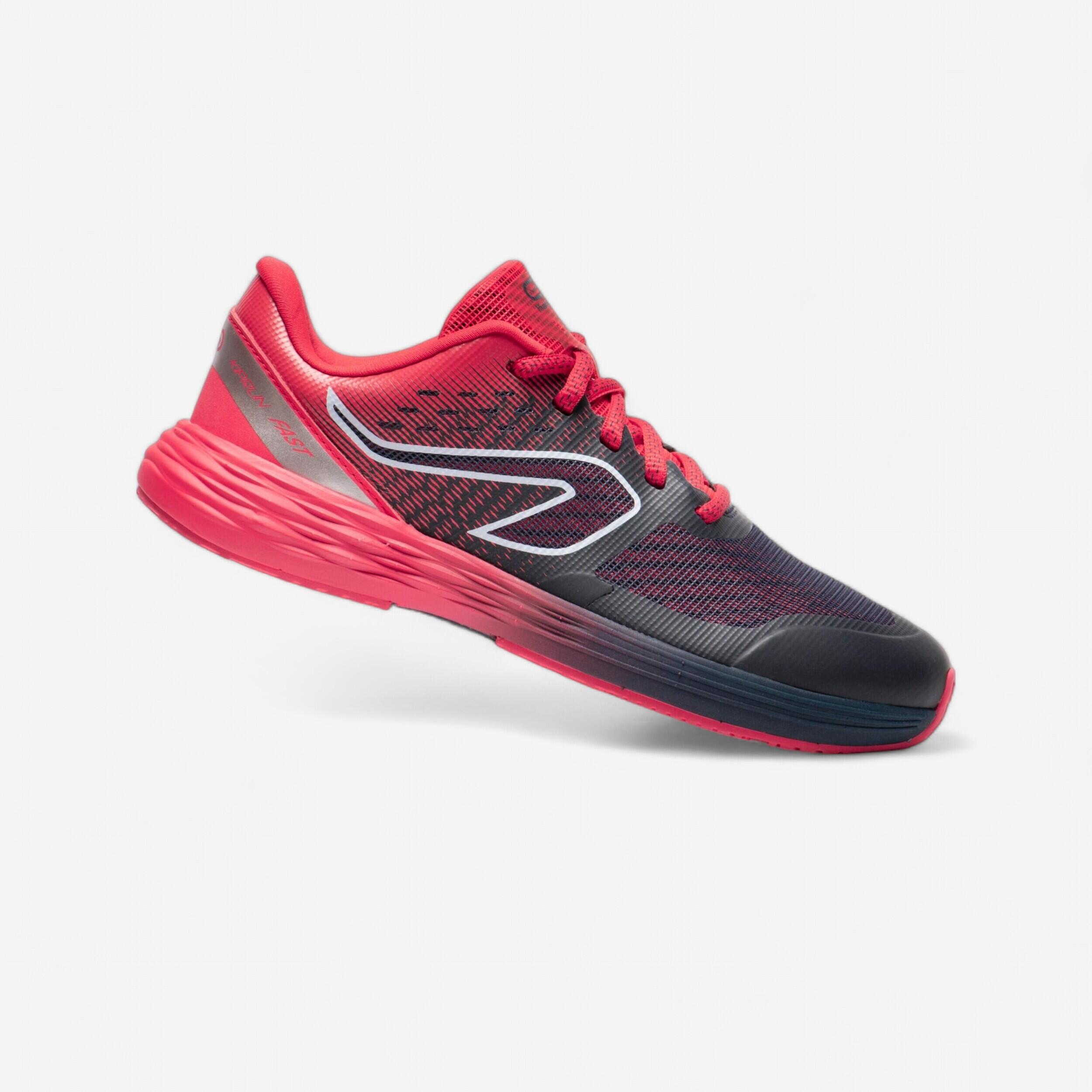 Chaussures de running Enfant -  Kiprun fast noires jaunes