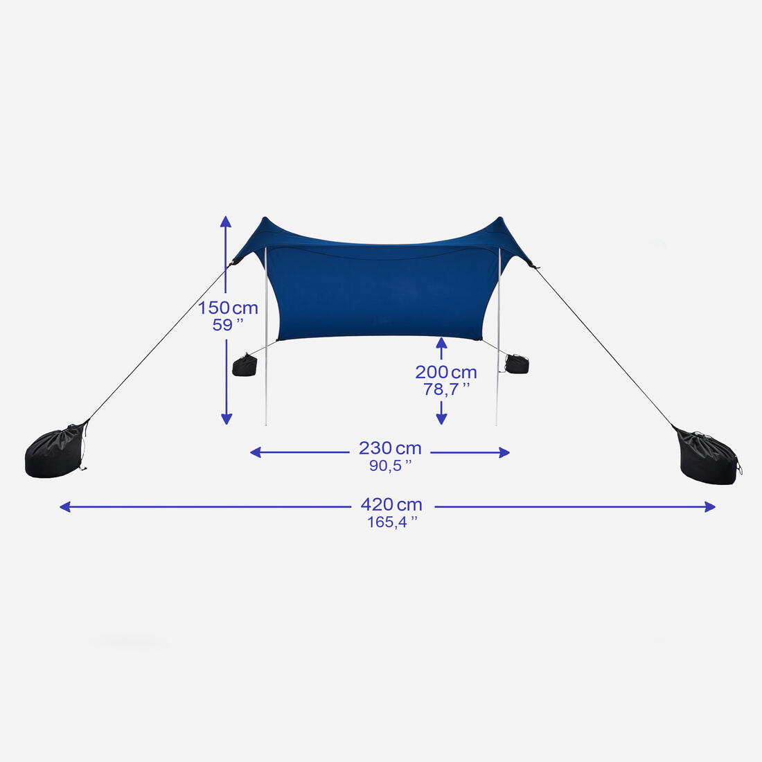 TARP DE PLAGE ANTI UV BLEU