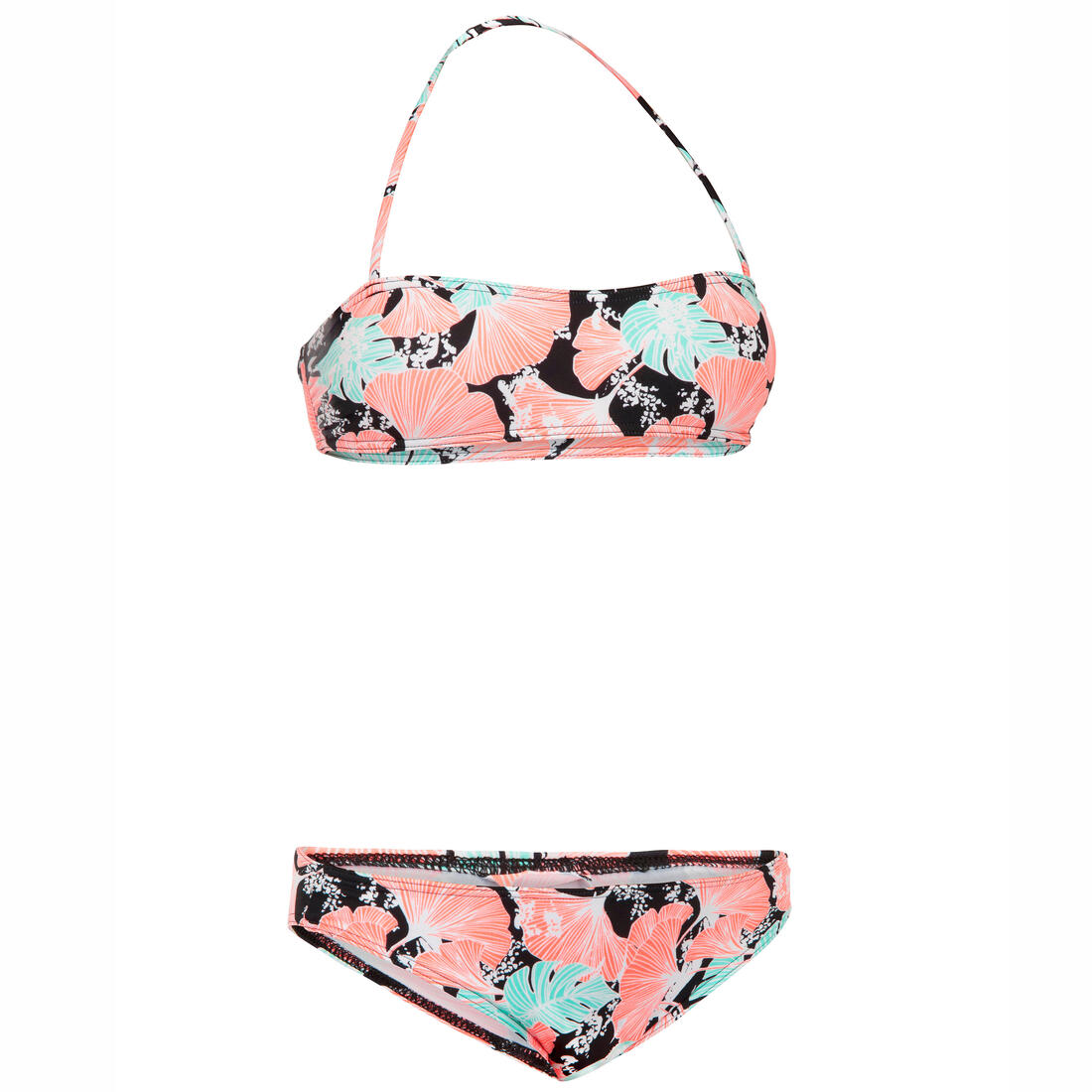 maillot de bain 2 pièces TURQUOISE LILOO 100 – noir