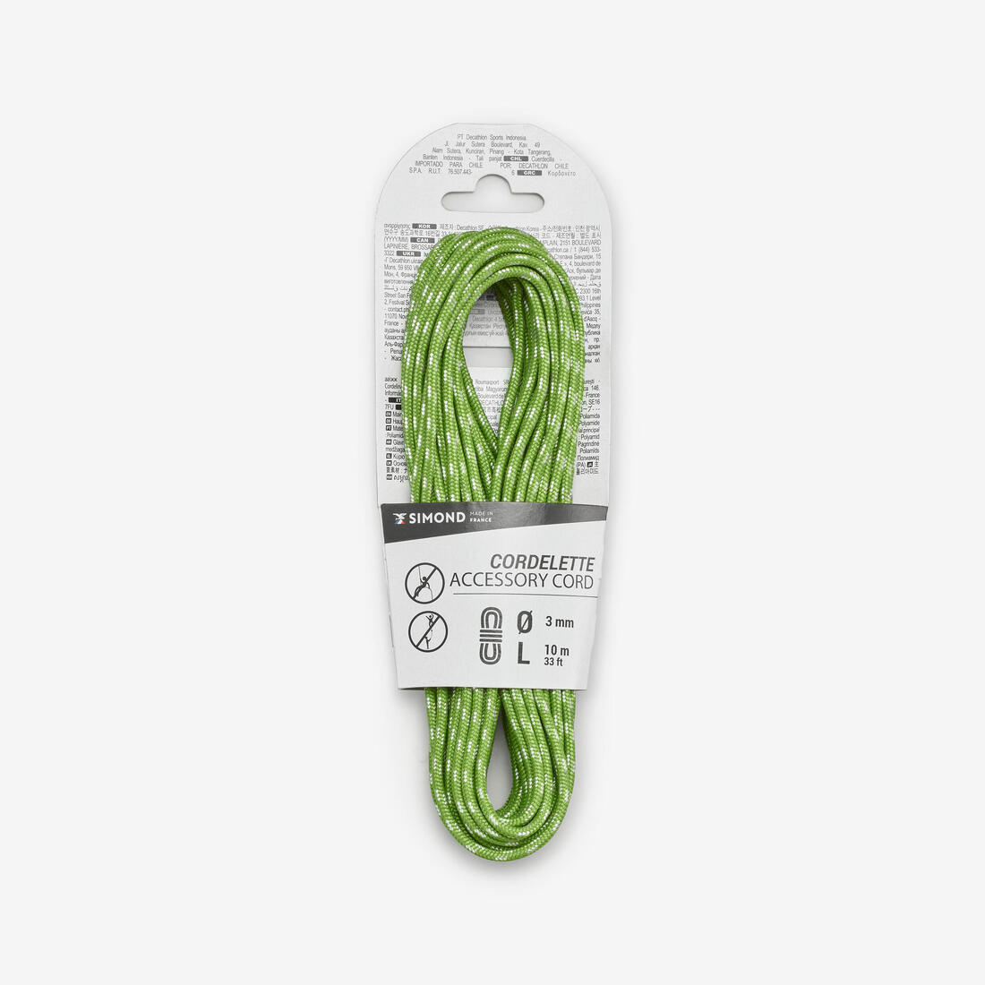 Cordelette d'escalade et d'alpinisme 3 mm x 10 m