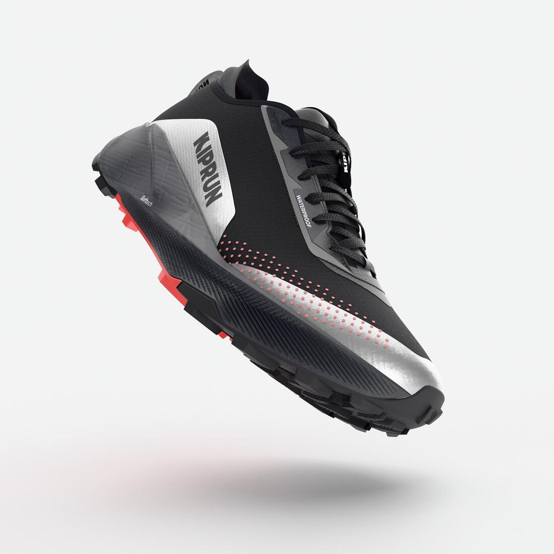 Chaussures de trail running imperméables femme, Kiprun Kipsummit WP vert et