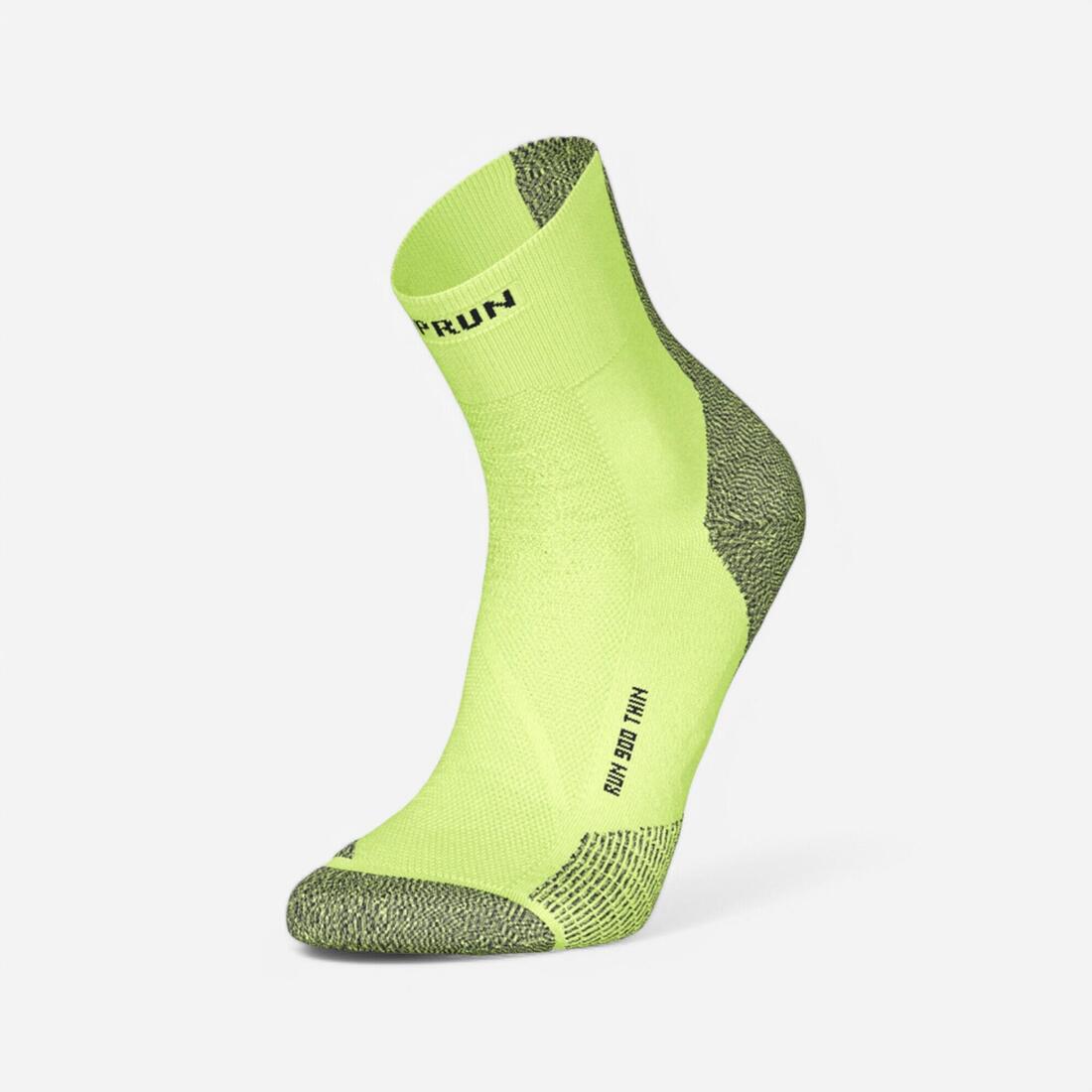 Chaussettes de running KIPRUN run900 fines mid jaunes