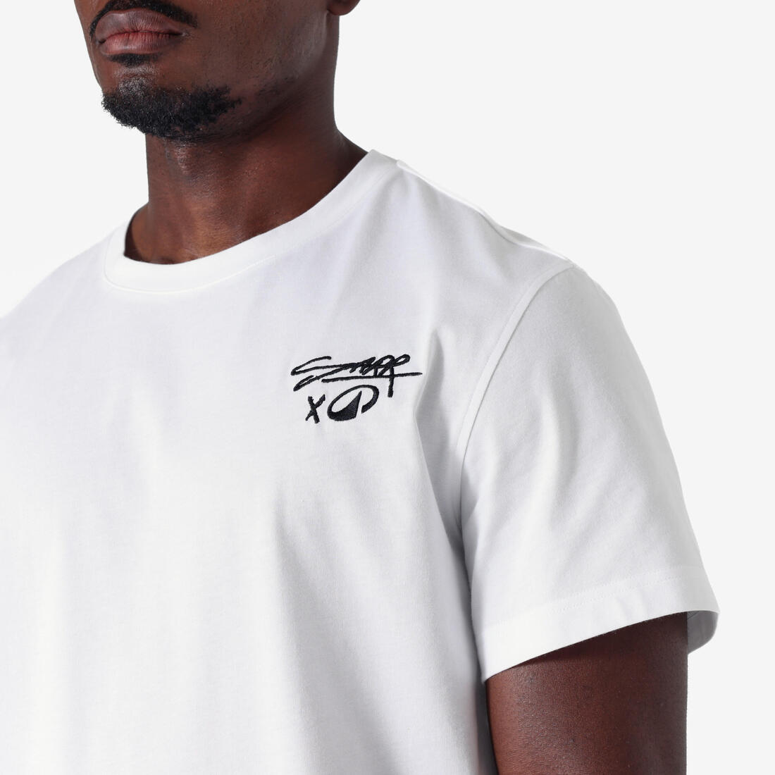T-shirt de basket SARR homme femme, blanc "cold fire"