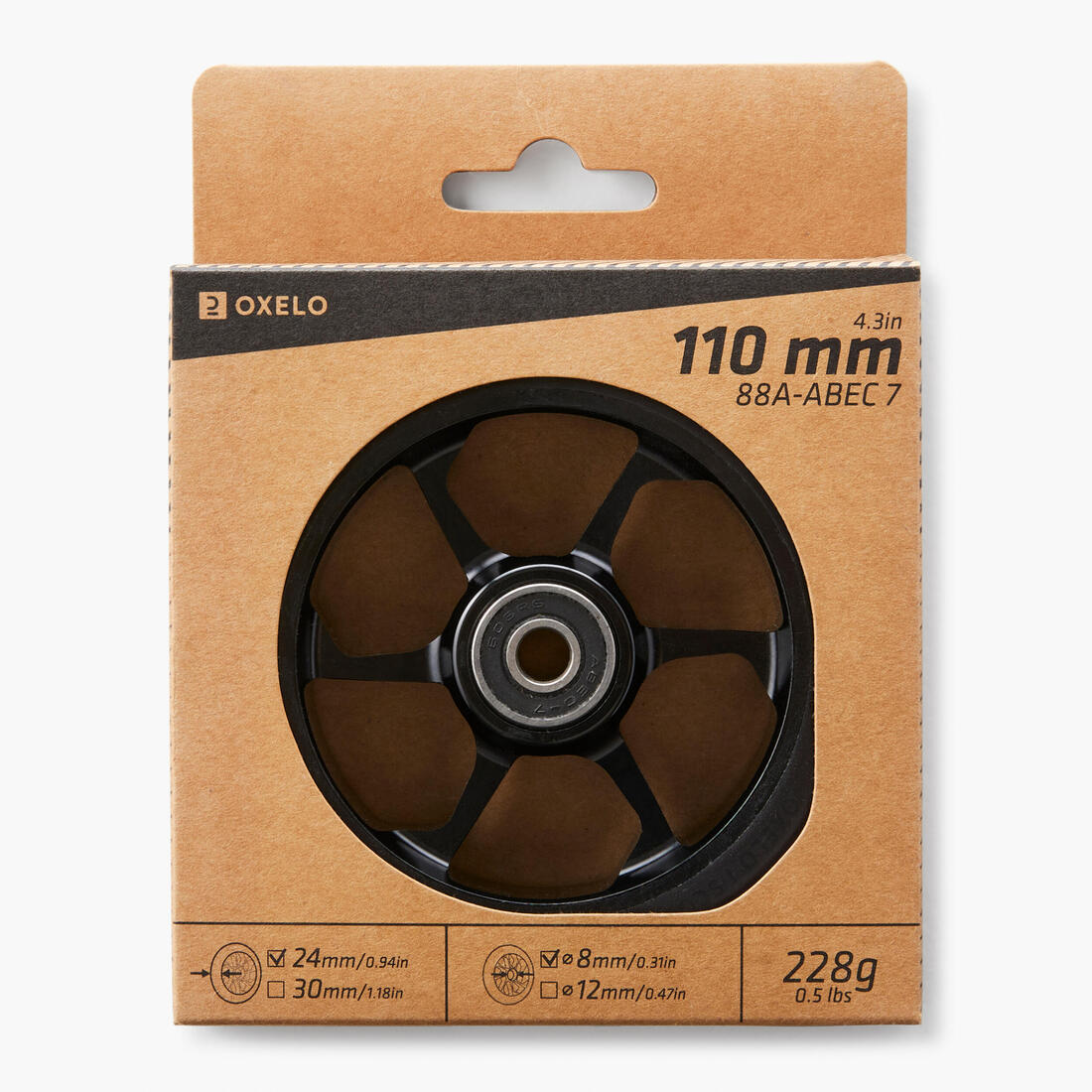 ROUE alu 110mm PU fumé gris