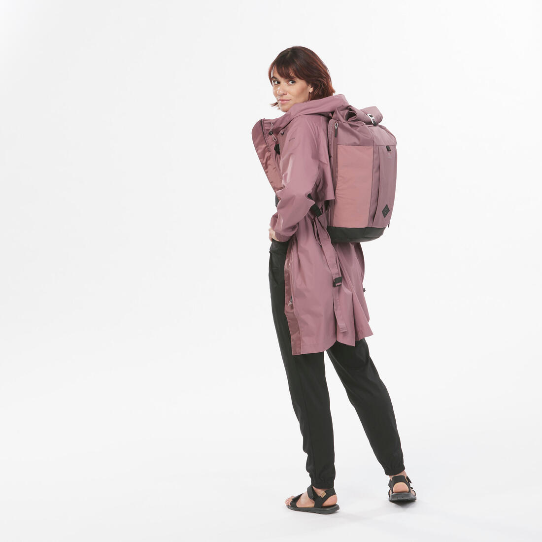 Veste de randonnée imperméable femme, Raincut Longue