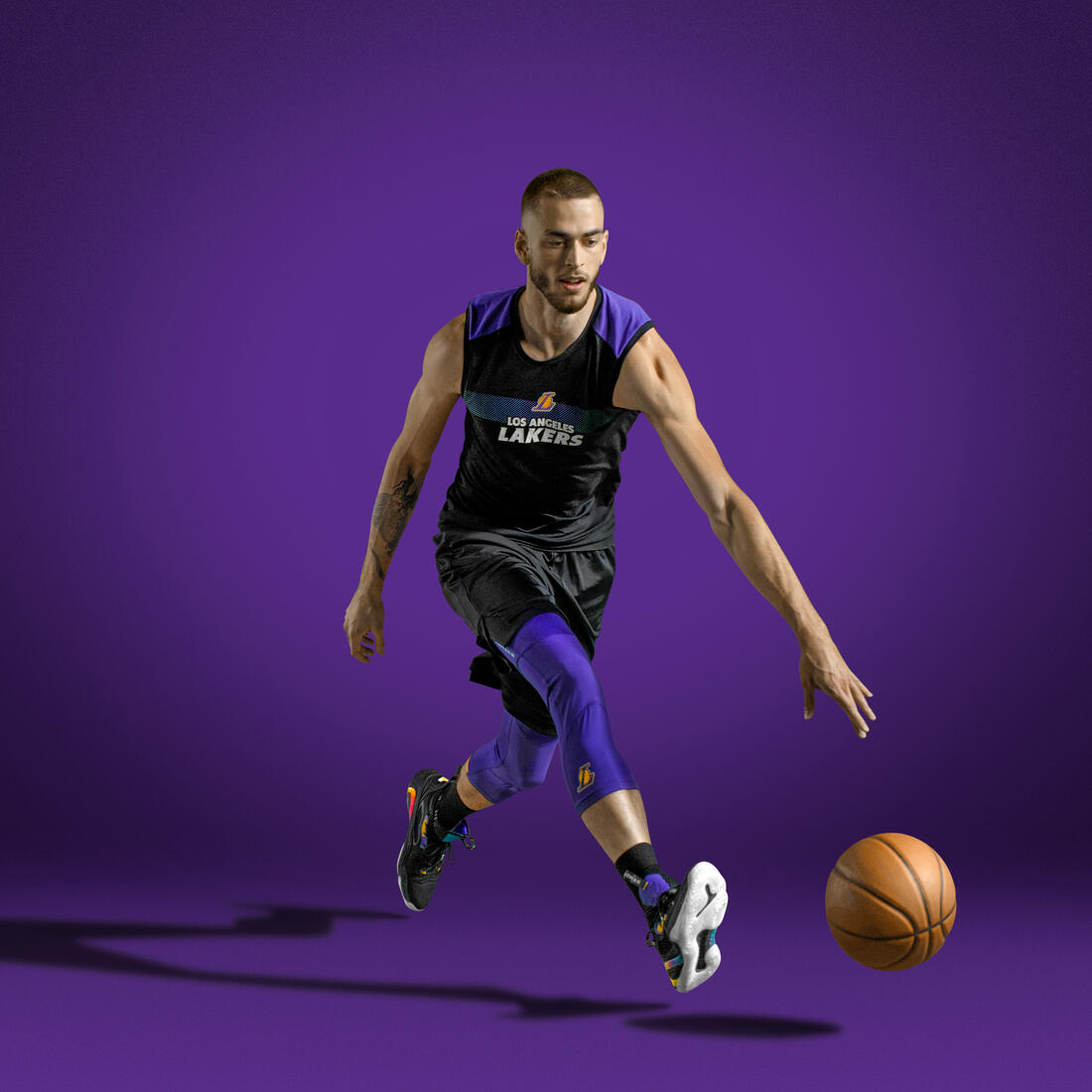 Sous-maillot basketball nba los angeles lakers sans manche adulte - ut500 noir