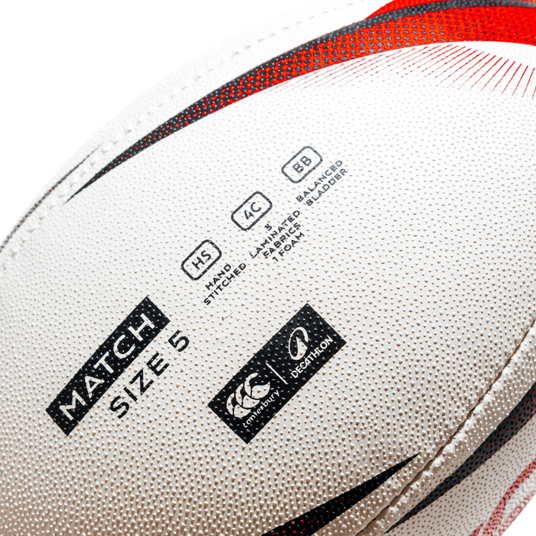 Ballon de rugby de match taille 5, Decathlon | Canterbury noir