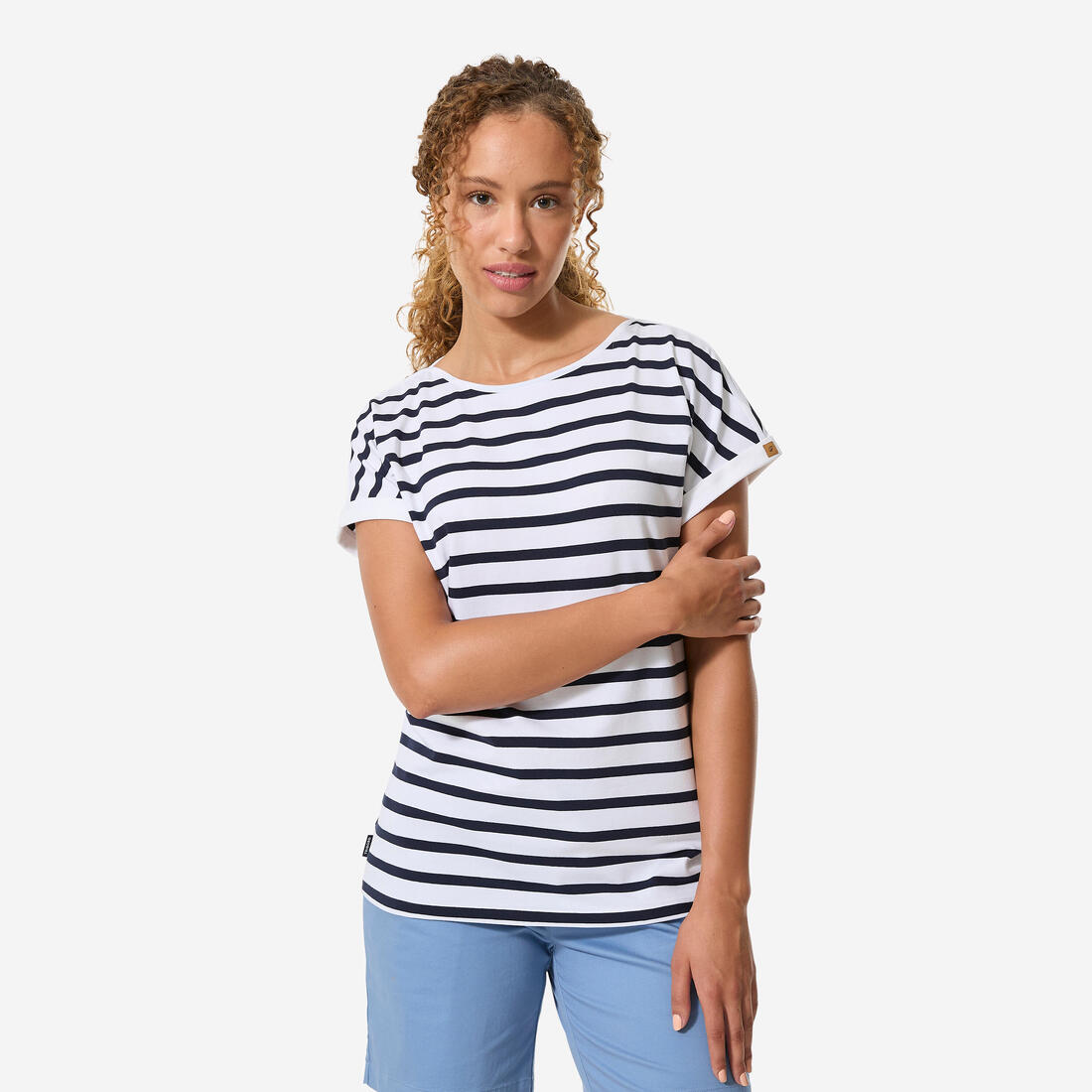 T-Shirt Manches courtes - marinière de voile Sailing 100 Femme