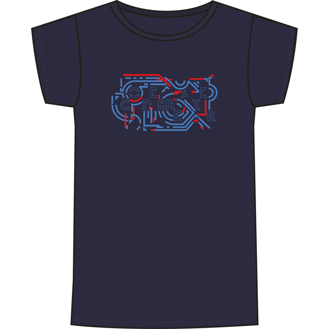 T-shirt enfant coton - Basique bleu jean avec imprimé