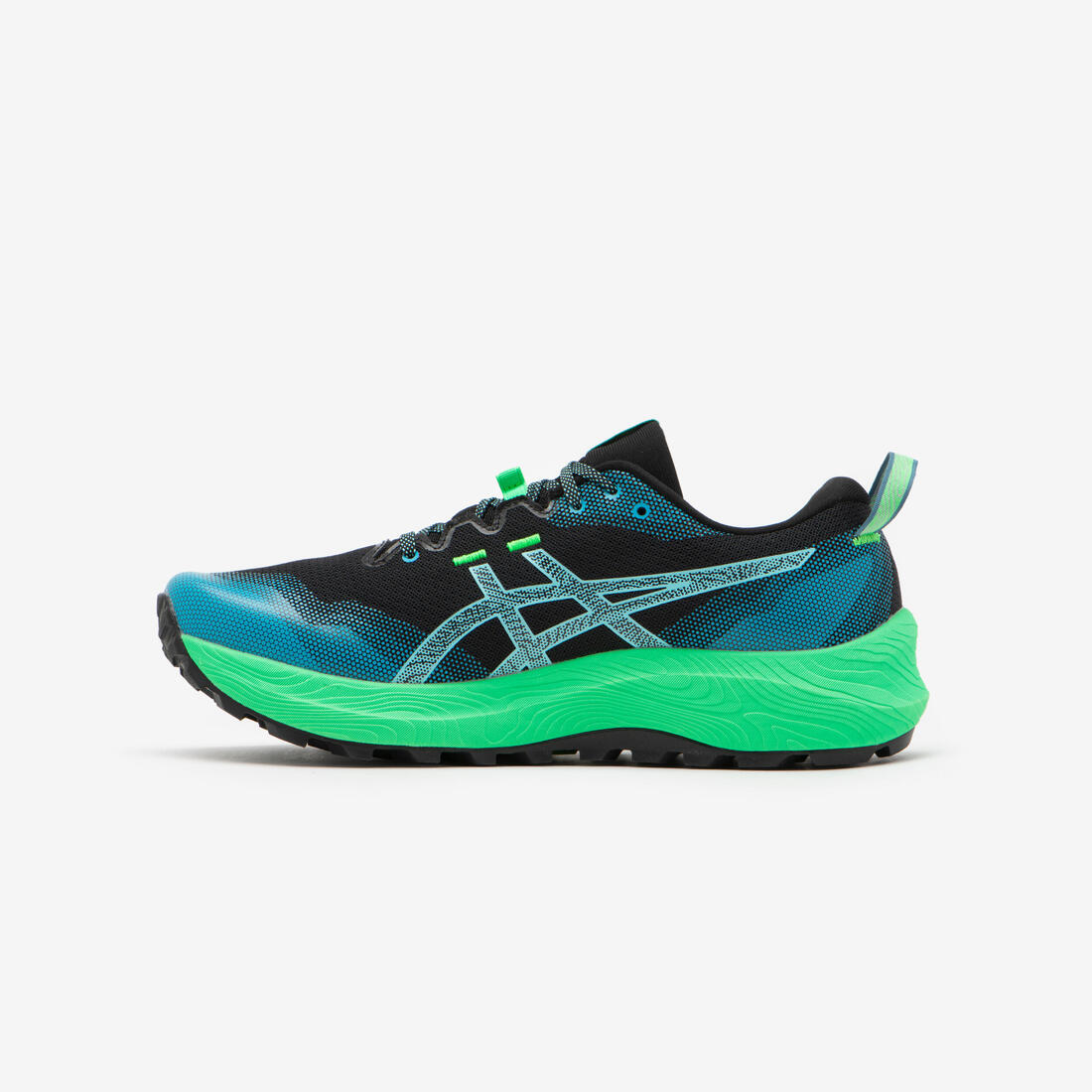CHAUSSURES DE TRAIL RUNNING HOMME ASICS - GEL-TRABUCO 12 NOIR BLEU VERT