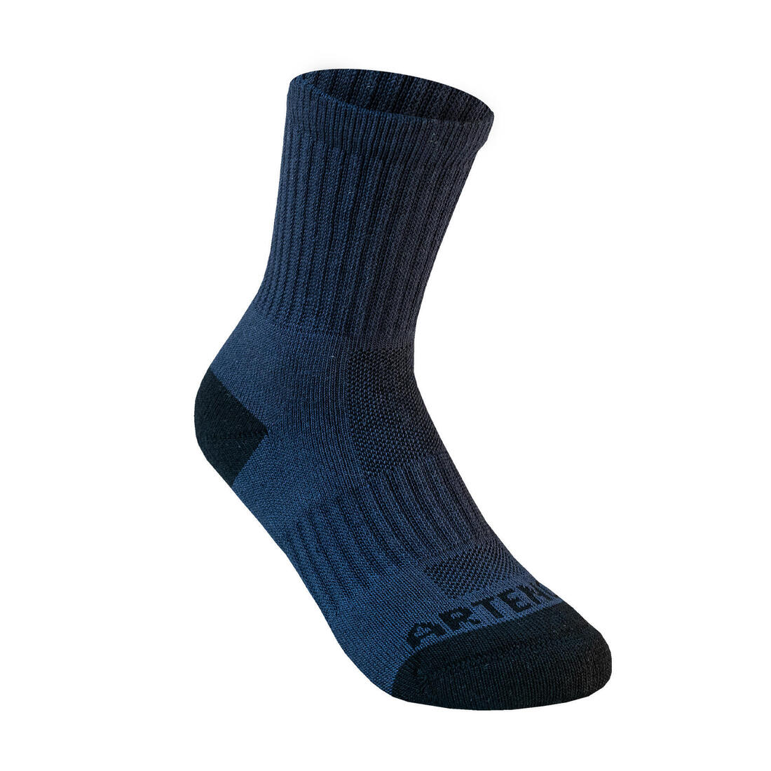 CHAUSSETTES DE SPORT ENFANT HAUTES RS 500 BLANC MARINE LOT DE 3