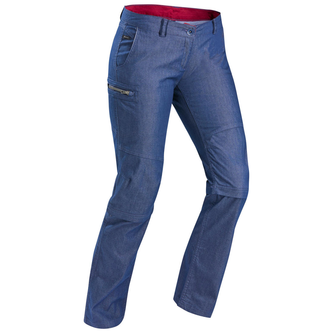 Pantalon de randonnée modulable femme, TRAVEL 100 Jeans Modul bleu