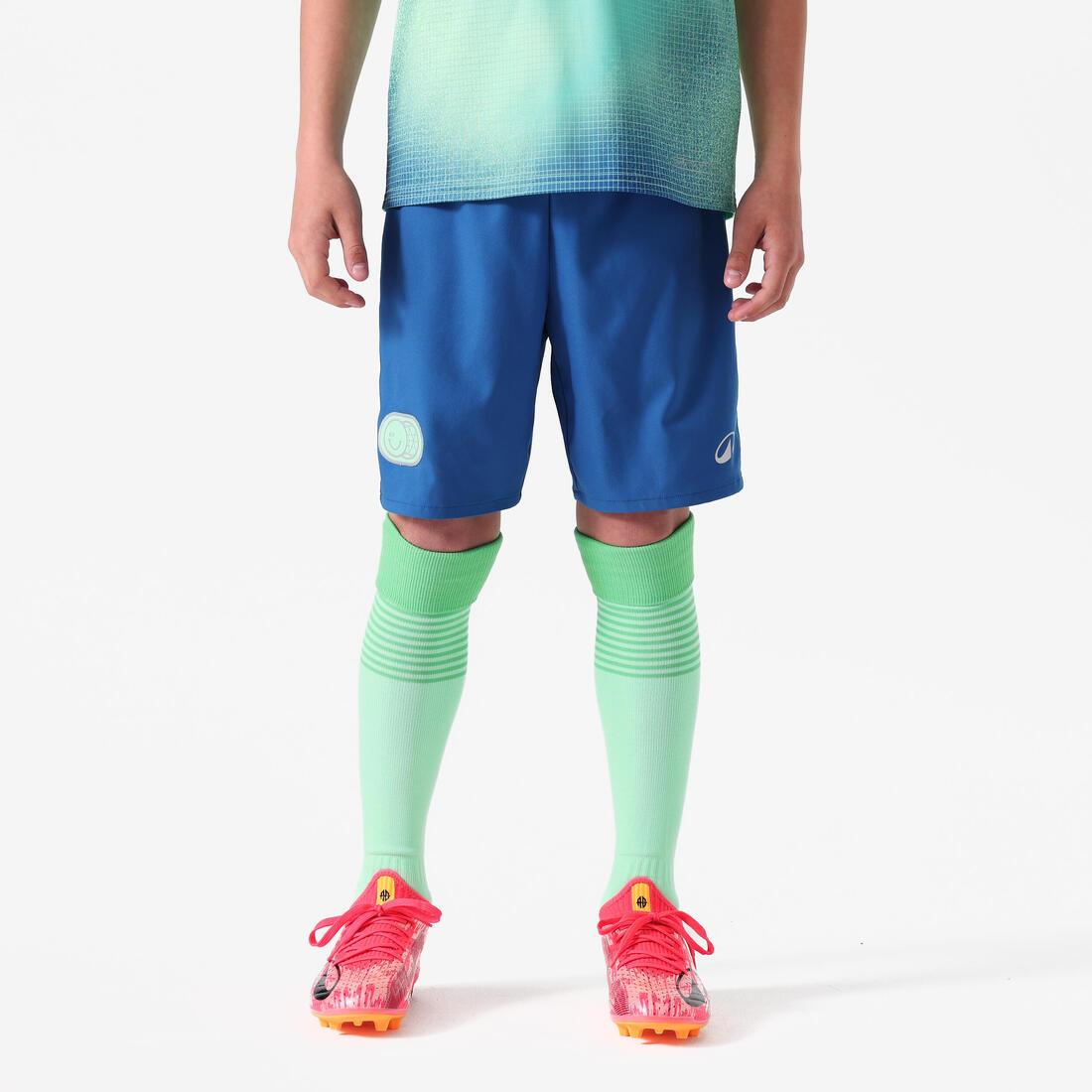SHORT DE FOOTBALL ENFANT VIRALTO KIDS GRIS BANDE