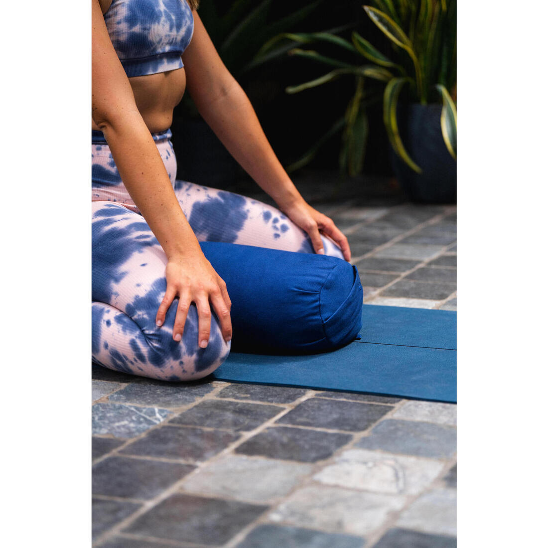 Tapis de yoga débutant adhérence et confort 5mm, bleu foncé