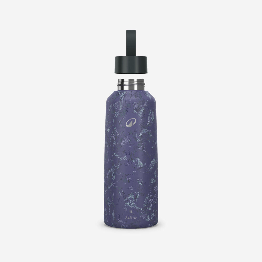 Gourde inox 1L avec bouchon à vis, composée à 75% d'acier recyclé