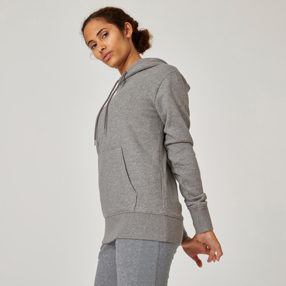 Sweat à capuche en coton fitness femme