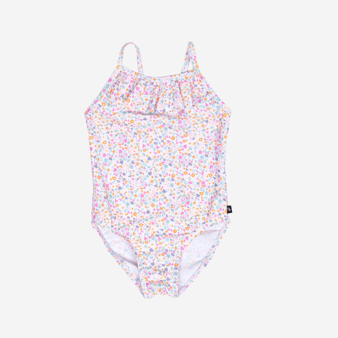 Maillot de bain 1 pièce avec volants bébé / fille, blanc rose imprimés fleurs