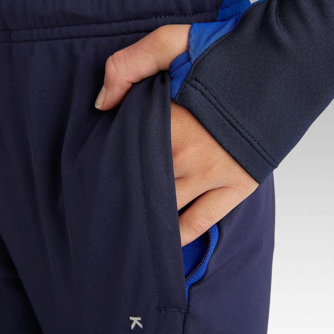 Pantalon de football d'entrainement enfant TP 900 noir et gris foncé.