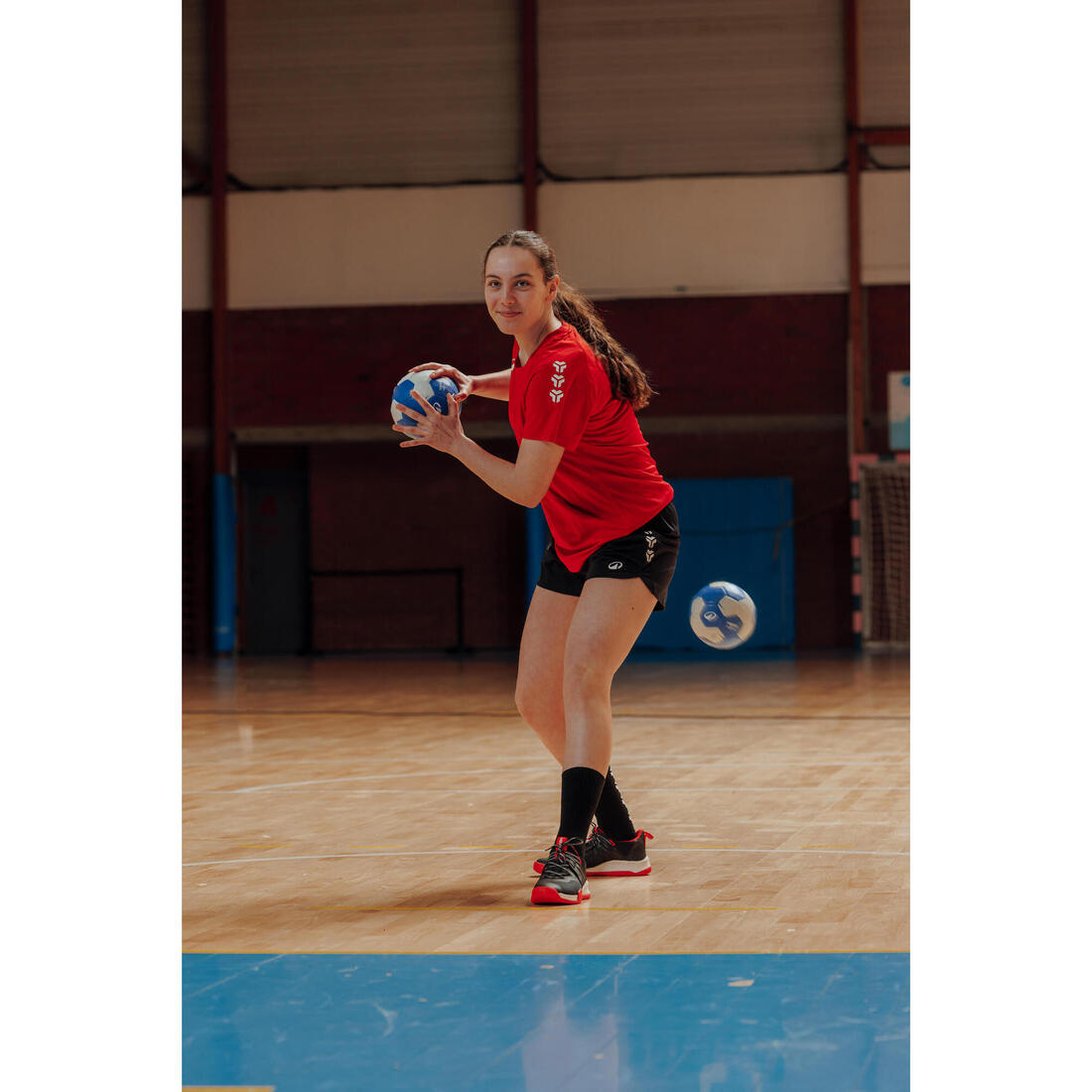 Short de handball femme - H100 noir