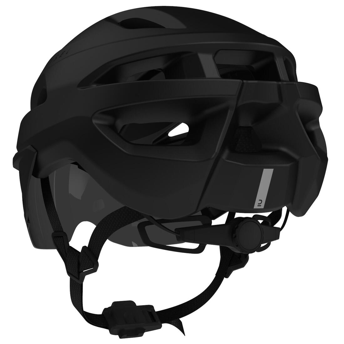 CASQUE TRIATHLON AVEC ECRAN AMOVIBLE CATEGORIE 3 ET BOUCLE MAGNETIQUE NOIR MAT