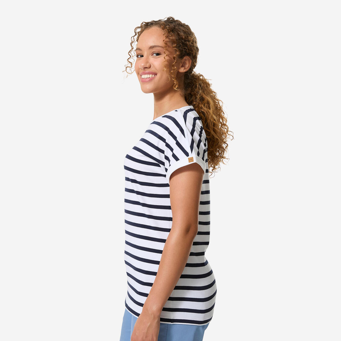 T-Shirt Manches courtes - marinière de voile Sailing 100 Femme