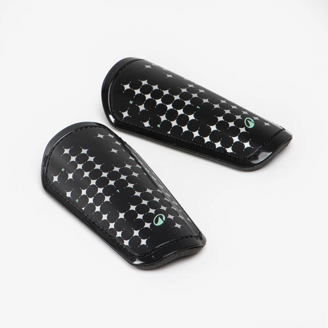 Chaussettes + Protège-tibias de Football Enfant EASY POCKET noir/argent