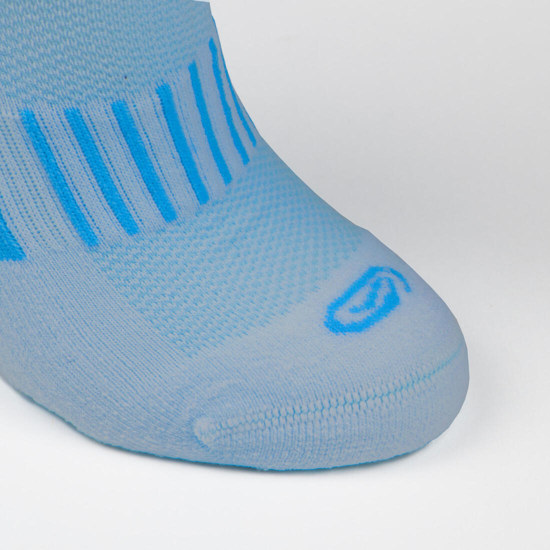 Lot X2 de chaussettes enfant AT 500 mid turquoise et rayées turquoises grises