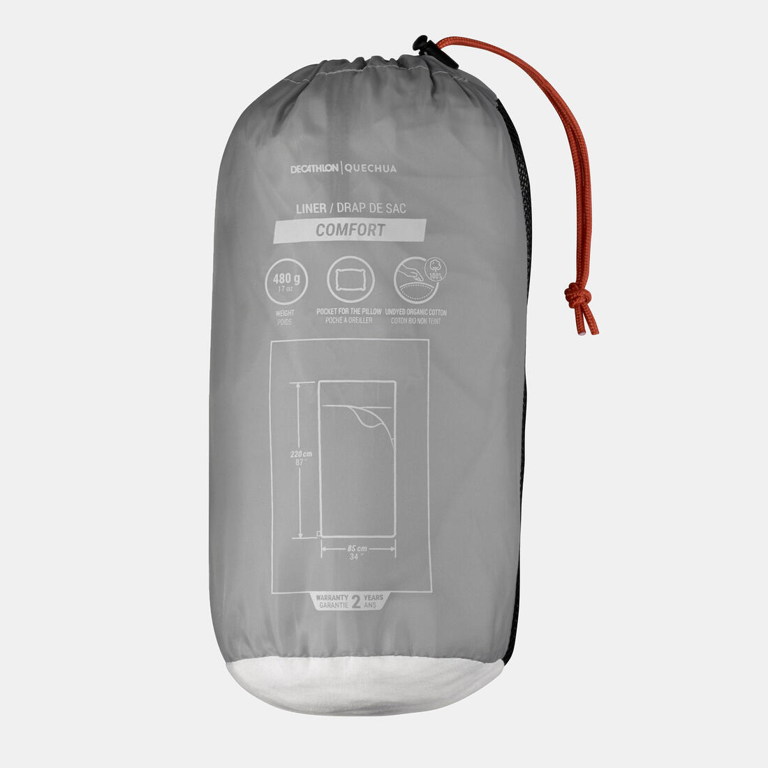Drap de sac de couchage en coton, confort