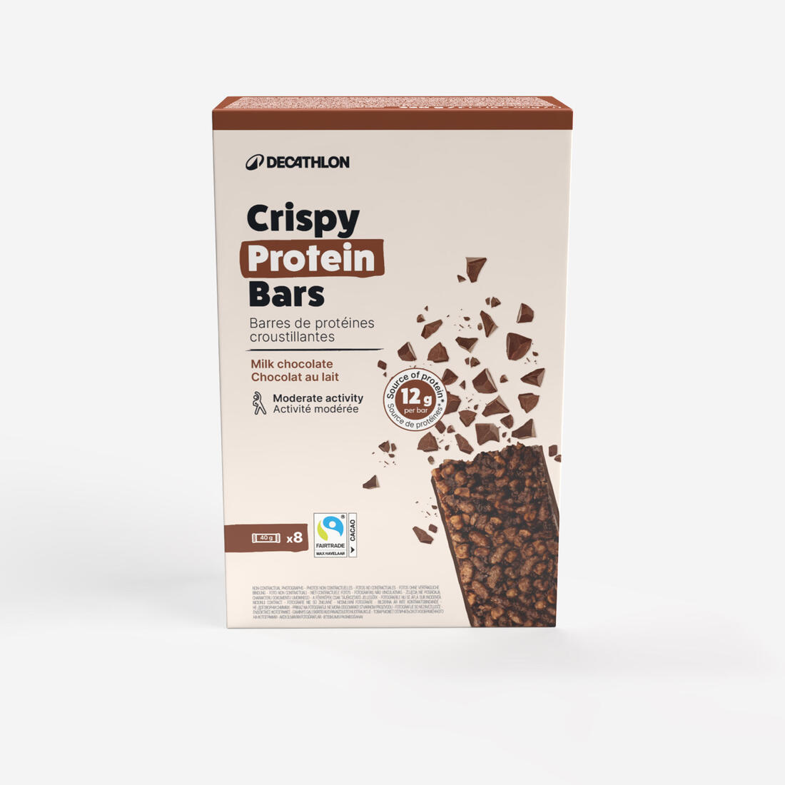 Barre protéinée croustillante chocolat au lait x8