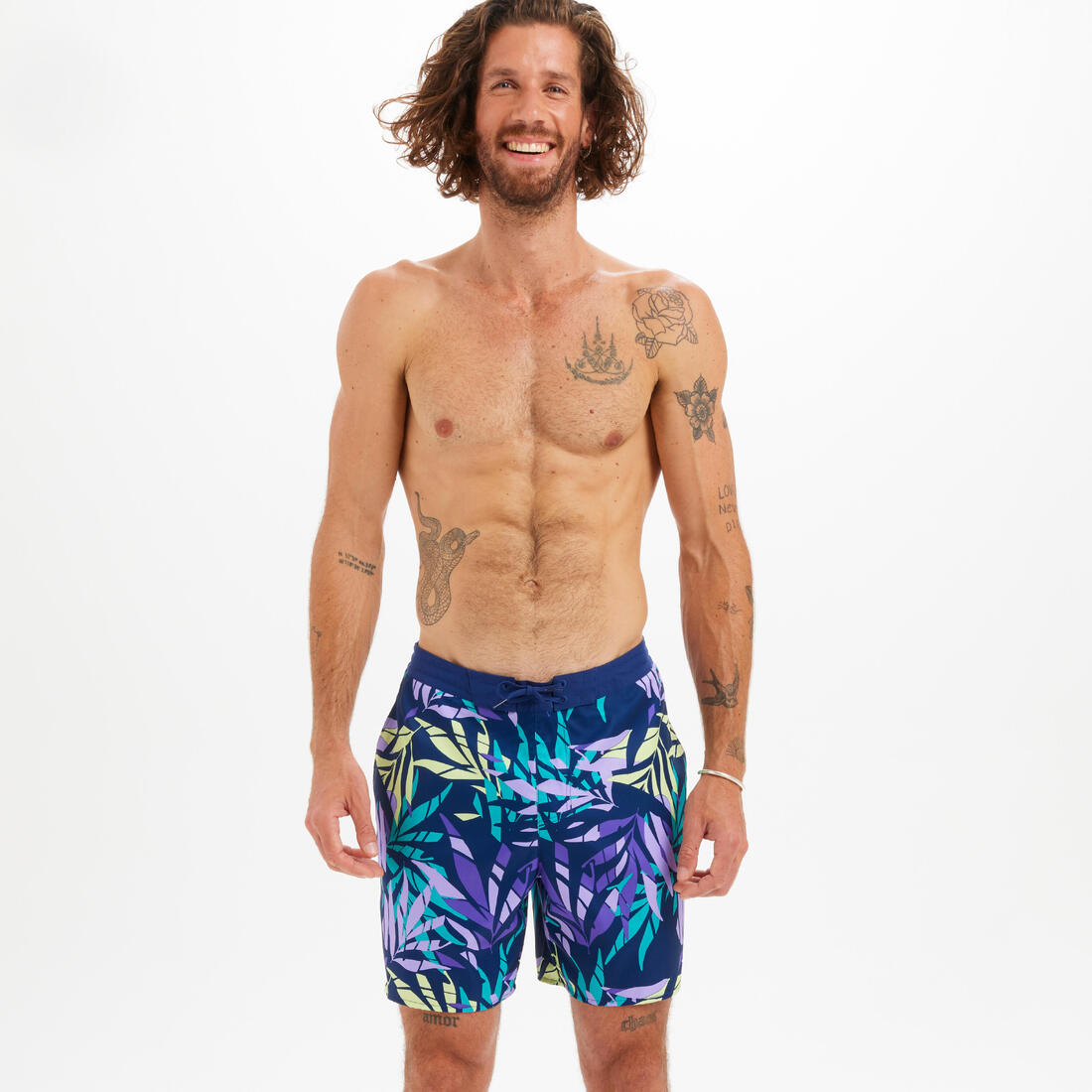 Boardshort surf short de bain mi-long 18'' homme, 100 Supagirl