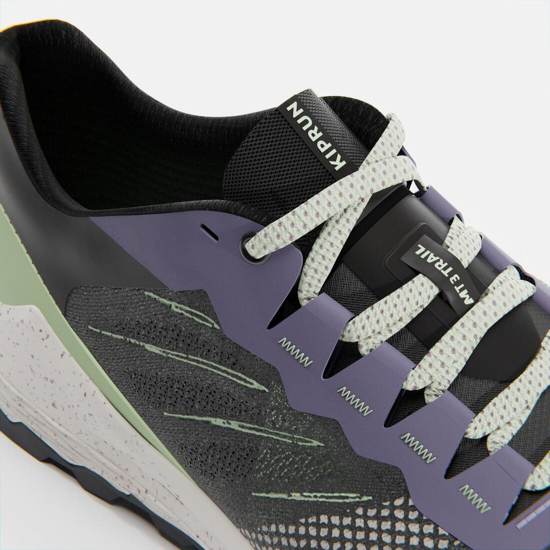 Chaussures de running trail femme, Kiprun mt3, noir fumé