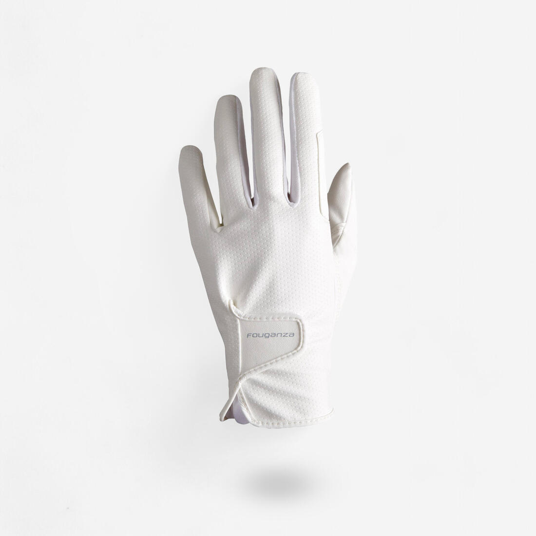 Gants équitation femme 500 blanc