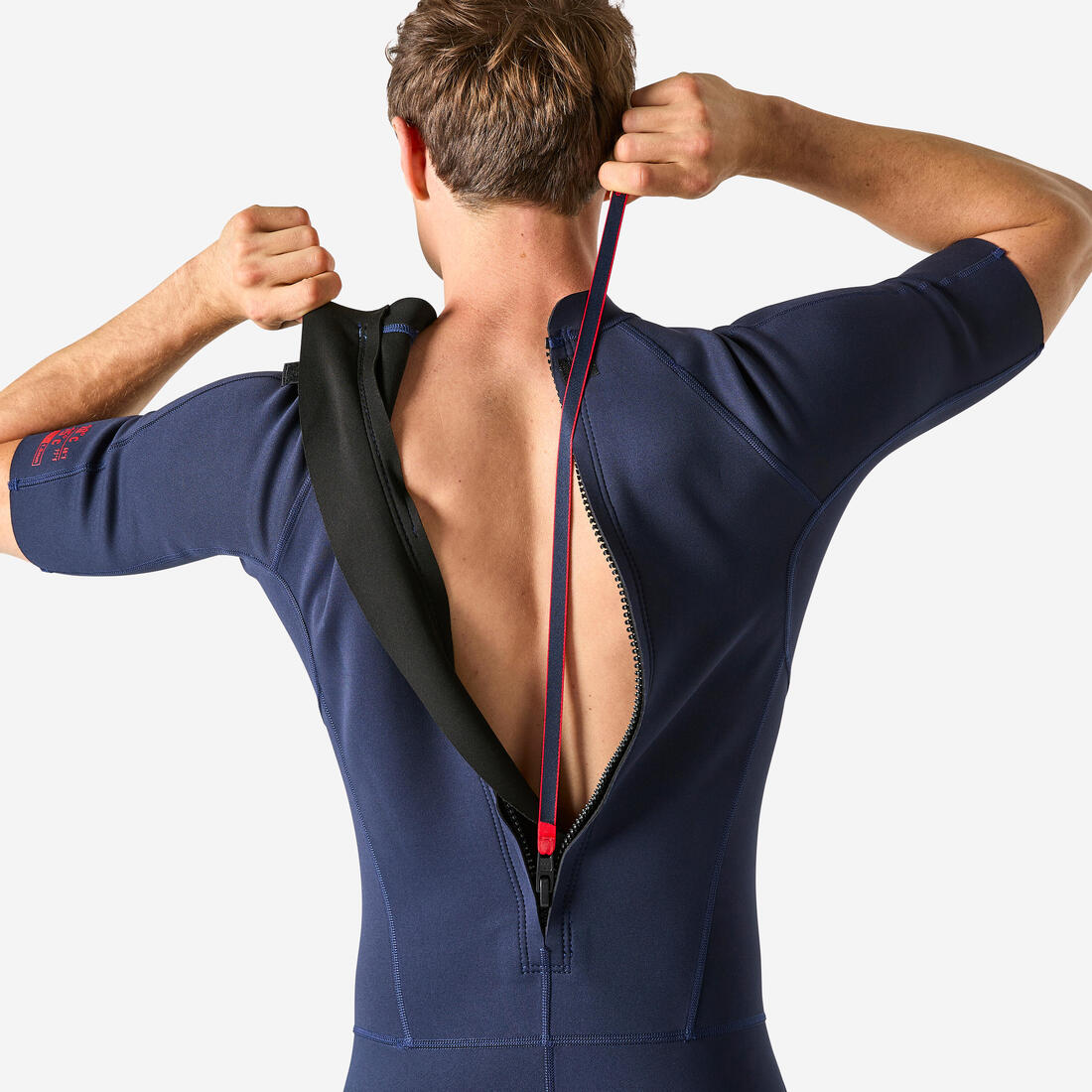 Combinaison Surf Shorty 100 Néoprène 1,5mm homme bleu marine