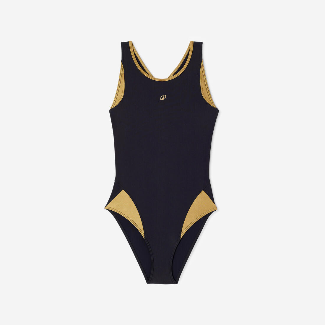 Maillot de bain 1 pièce natation femme, Laia noir or