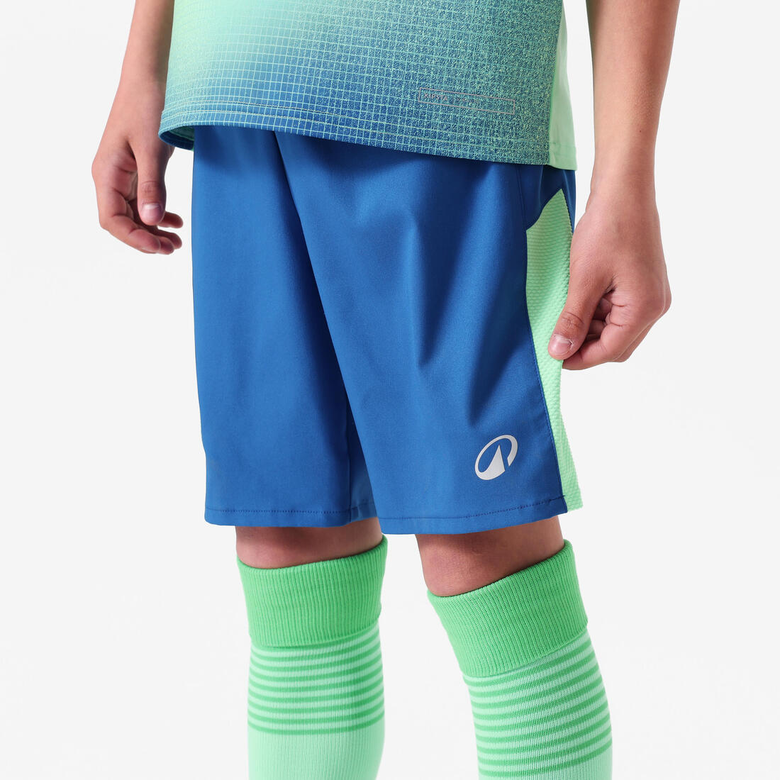 SHORT DE FOOTBALL ENFANT VIRALTO KIDS GRIS BANDE