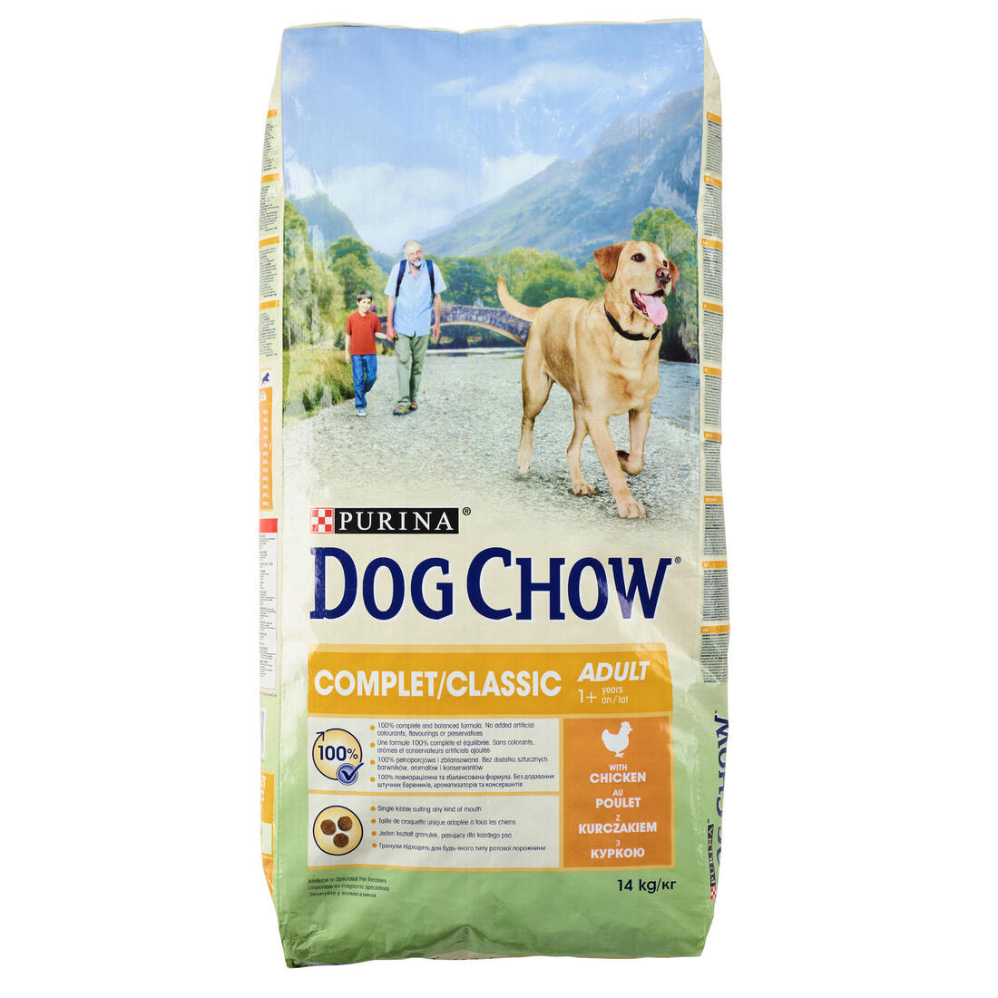 CROQUETTES CHIEN ADULTE  COMPLET/CLASSIC POULET DOGCHOW 14KG