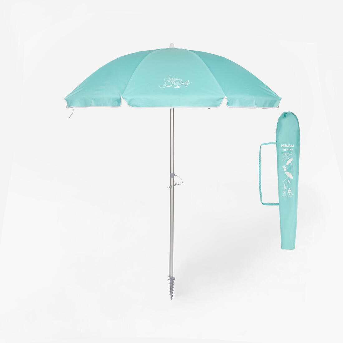 Parasol de plage Premium inclinable 200 cm - vert